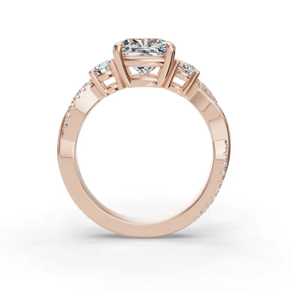14K Rose Gold Cushion Engagement Ring Setting Image 2 SVS Fine Jewelry Oceanside, NY