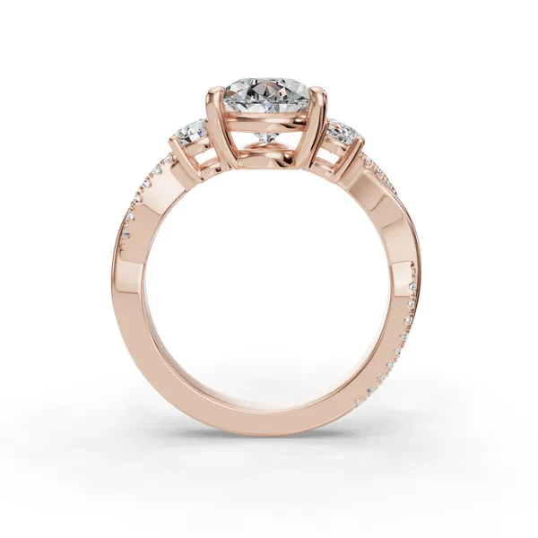 14K Rose Gold Pear Engagement Ring Setting Image 2 SVS Fine Jewelry Oceanside, NY