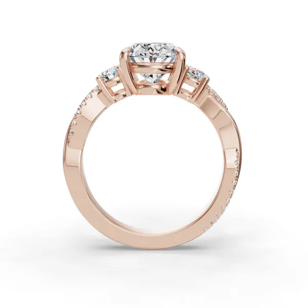 14K Rose Gold Oval Engagement Ring Setting Image 2 SVS Fine Jewelry Oceanside, NY