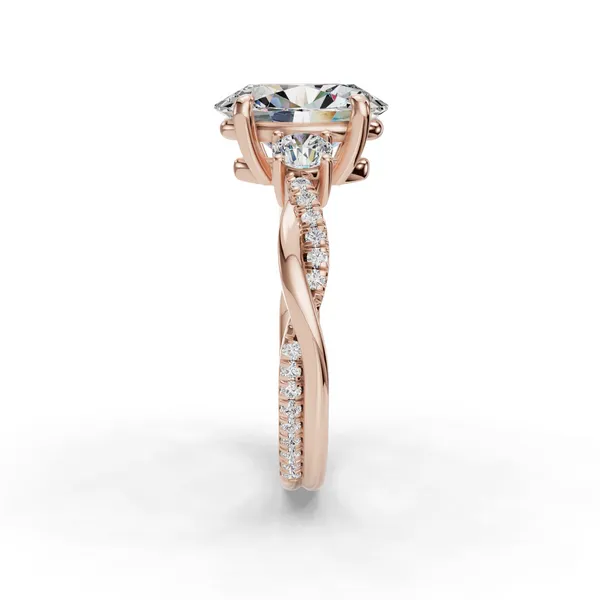14K Rose Gold Oval Engagement Ring Setting Image 3 SVS Fine Jewelry Oceanside, NY