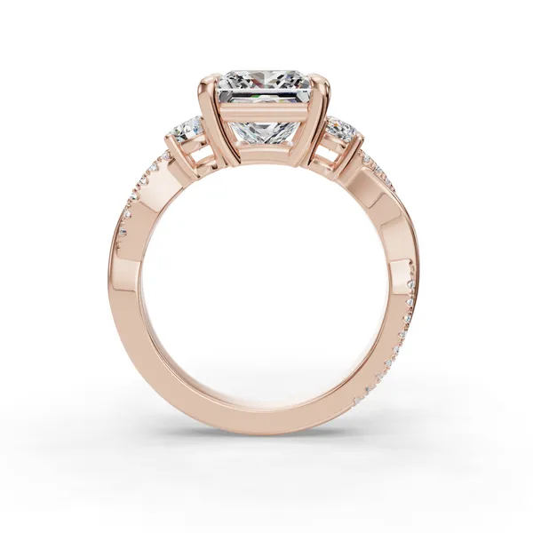 14K Rose Gold Princess Engagement Ring Setting Image 2 SVS Fine Jewelry Oceanside, NY