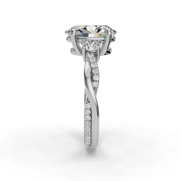 14K White Gold Oval Engagement Ring Setting Image 3 SVS Fine Jewelry Oceanside, NY