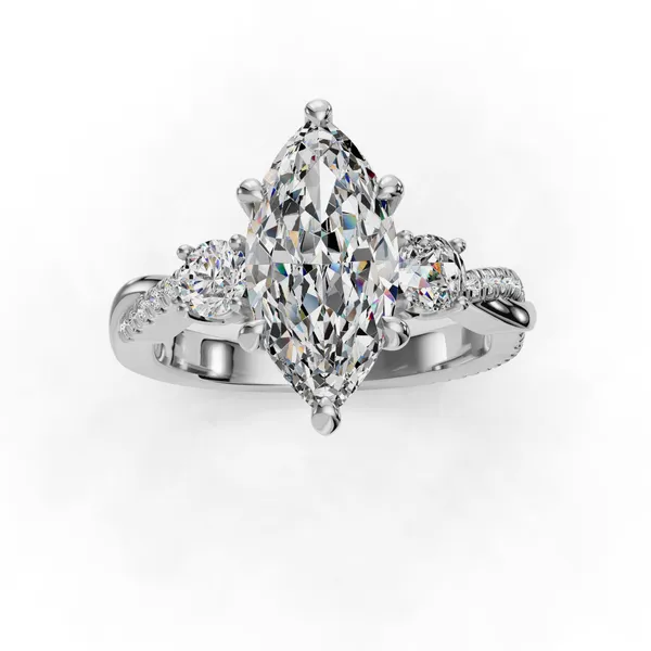 14K White Gold Marquise Engagement Ring Setting Image 4 SVS Fine Jewelry Oceanside, NY