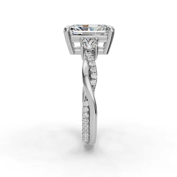 14K White Gold Radiant Engagement Ring Setting Image 3 SVS Fine Jewelry Oceanside, NY