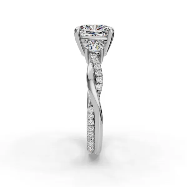 14K White Gold Cushion Engagement Ring Setting Image 3 SVS Fine Jewelry Oceanside, NY