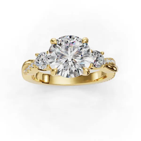 14K Yellow Gold Round Engagement Ring Setting Image 4 SVS Fine Jewelry Oceanside, NY