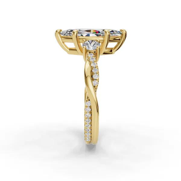 14K Yellow Gold Marquise Engagement Ring Setting Image 3 SVS Fine Jewelry Oceanside, NY