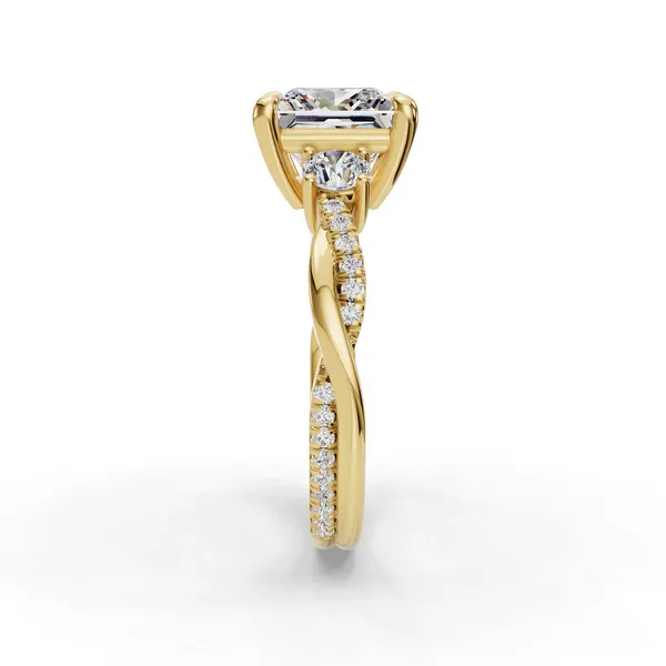 14K Yellow Gold Princess Engagement Ring Setting Image 3 SVS Fine Jewelry Oceanside, NY