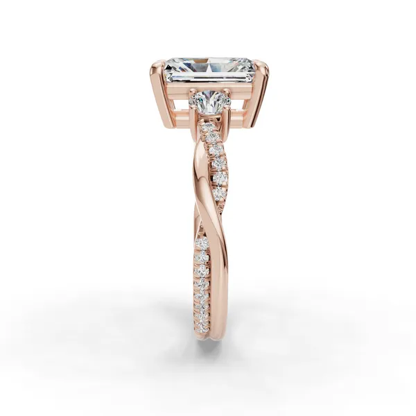 18K Rose Gold Radiant Engagement Ring Setting Image 3 SVS Fine Jewelry Oceanside, NY