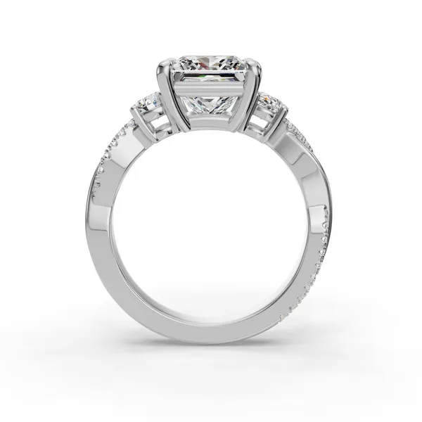 18K White Gold Princess Engagement Ring Setting Image 2 SVS Fine Jewelry Oceanside, NY