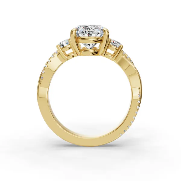 18K Yellow Gold Oval Engagement Ring Setting Image 2 SVS Fine Jewelry Oceanside, NY