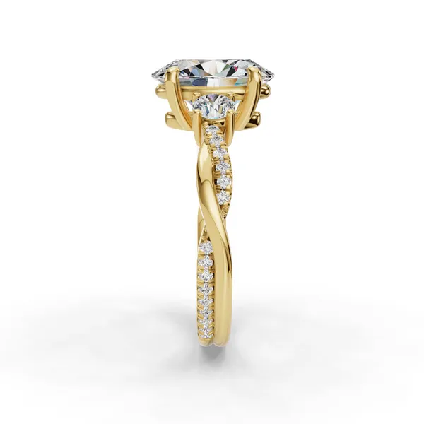 18K Yellow Gold Oval Engagement Ring Setting Image 3 SVS Fine Jewelry Oceanside, NY