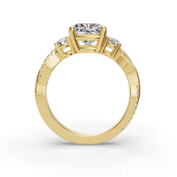 18K Yellow Gold Cushion Engagement Ring Setting Image 2 SVS Fine Jewelry Oceanside, NY