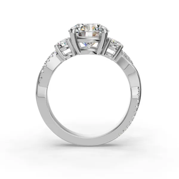 Platinum Round Engagement Ring Setting Image 2 SVS Fine Jewelry Oceanside, NY