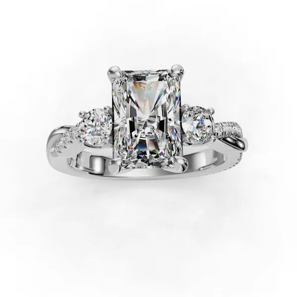 Platinum Radiant Engagement Ring Setting Image 4 SVS Fine Jewelry Oceanside, NY