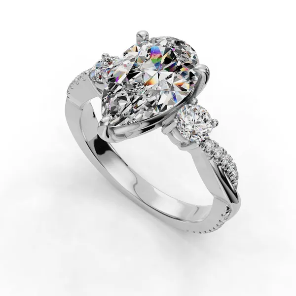 Platinum Pear Engagement Ring Setting SVS Fine Jewelry Oceanside, NY
