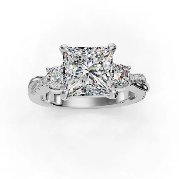 Platinum Princess Engagement Ring Setting Image 4 SVS Fine Jewelry Oceanside, NY