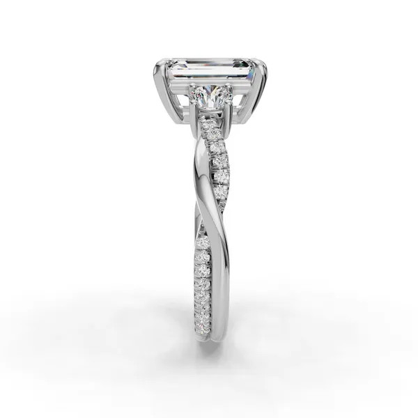 Platinum Emerald Engagement Ring Setting Image 3 SVS Fine Jewelry Oceanside, NY