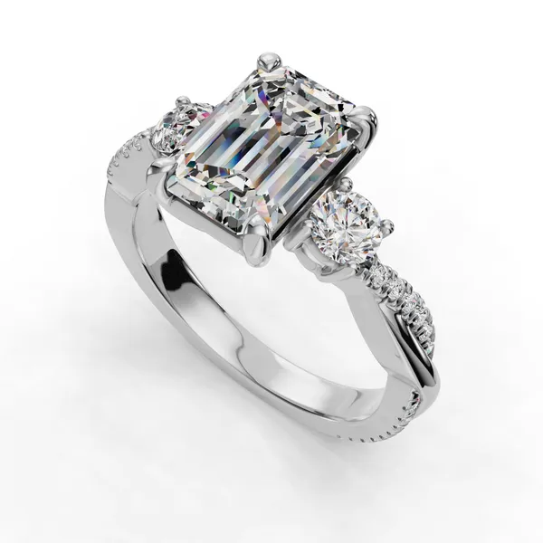 Platinum Emerald Engagement Ring Setting SVS Fine Jewelry Oceanside, NY