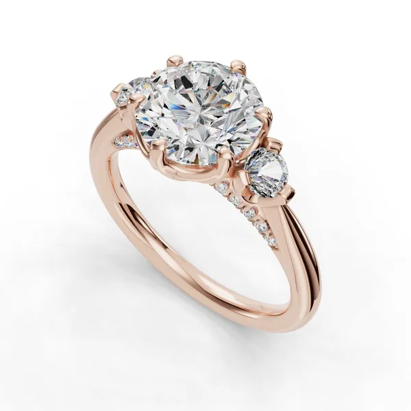 14K Rose Gold Round Engagement Ring Setting SVS Fine Jewelry Oceanside, NY