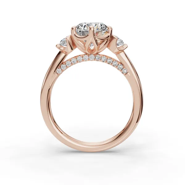 14K Rose Gold Round Engagement Ring Setting Image 2 SVS Fine Jewelry Oceanside, NY
