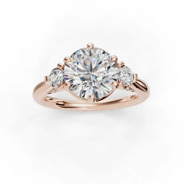 14K Rose Gold Round Engagement Ring Setting Image 4 SVS Fine Jewelry Oceanside, NY