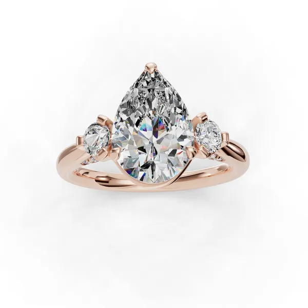 14K Rose Gold Pear Engagement Ring Setting Image 4 SVS Fine Jewelry Oceanside, NY