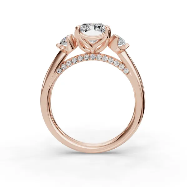 14K Rose Gold Radiant Engagement Ring Setting Image 2 SVS Fine Jewelry Oceanside, NY