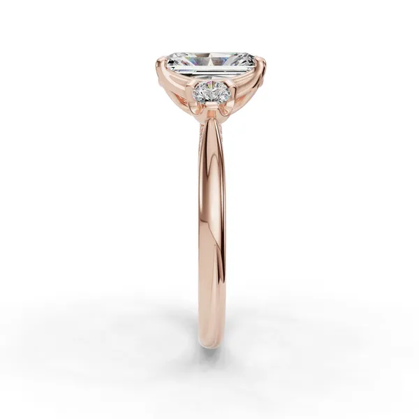 14K Rose Gold Radiant Engagement Ring Setting Image 3 SVS Fine Jewelry Oceanside, NY