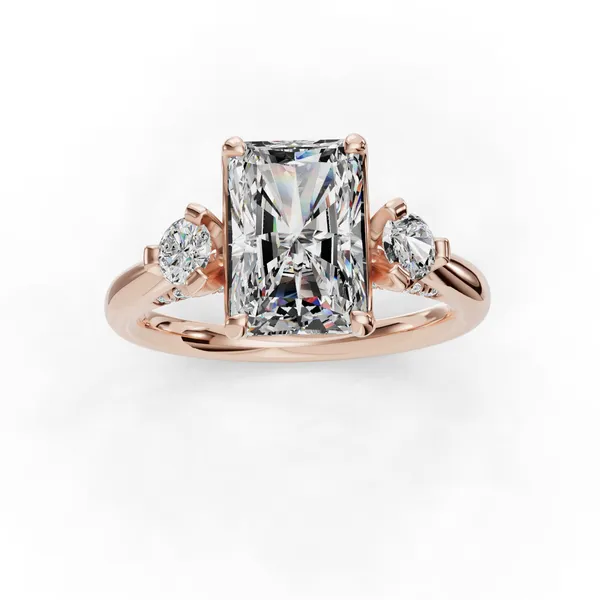 14K Rose Gold Radiant Engagement Ring Setting Image 4 SVS Fine Jewelry Oceanside, NY