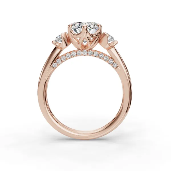 14K Rose Gold Oval Engagement Ring Setting Image 2 SVS Fine Jewelry Oceanside, NY