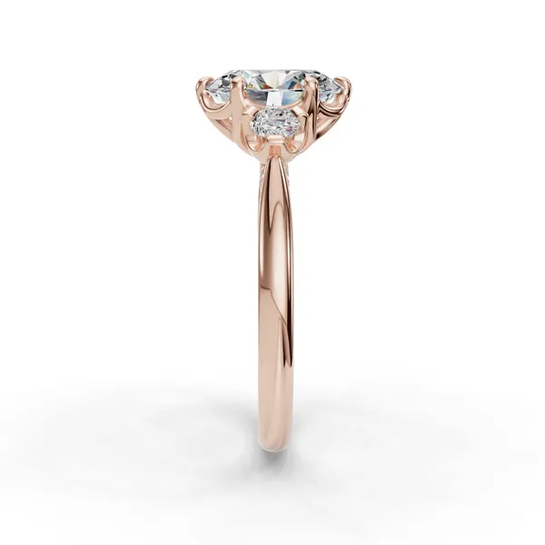 14K Rose Gold Oval Engagement Ring Setting Image 3 SVS Fine Jewelry Oceanside, NY