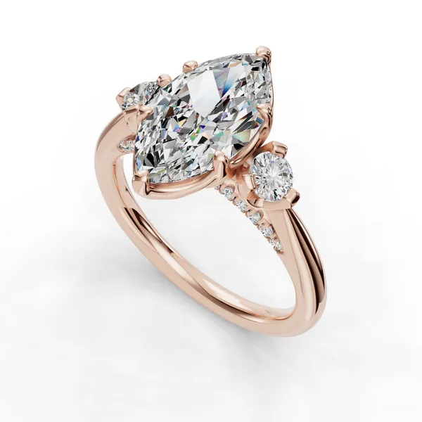 14K Rose Gold Marquise Engagement Ring Setting SVS Fine Jewelry Oceanside, NY