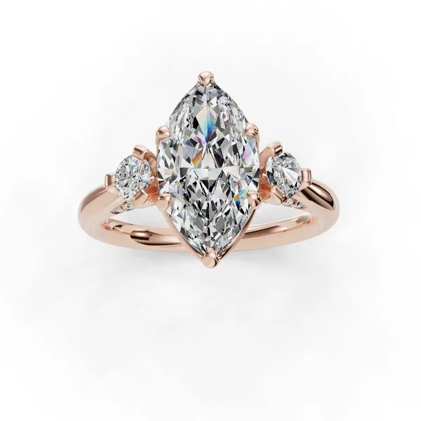 14K Rose Gold Marquise Engagement Ring Setting Image 4 SVS Fine Jewelry Oceanside, NY