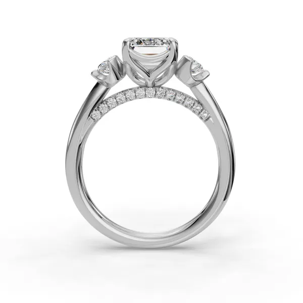 14K White Gold Emerald Engagement Ring Setting Image 2 SVS Fine Jewelry Oceanside, NY