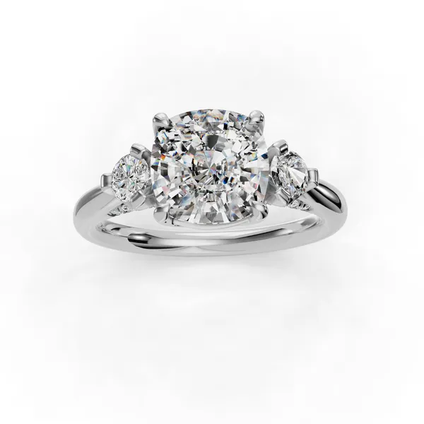 14K White Gold Cushion Engagement Ring Setting Image 4 SVS Fine Jewelry Oceanside, NY