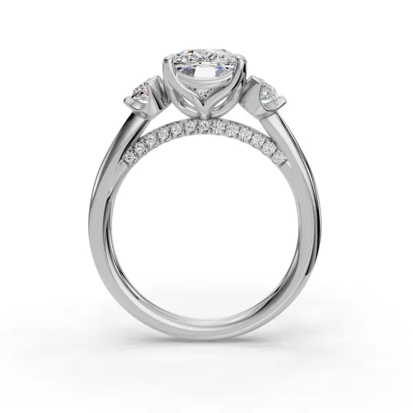 14K White Gold Cushion Engagement Ring Setting Image 2 SVS Fine Jewelry Oceanside, NY