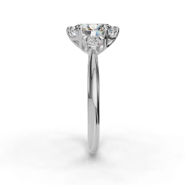 14K White Gold Oval Engagement Ring Setting Image 3 SVS Fine Jewelry Oceanside, NY