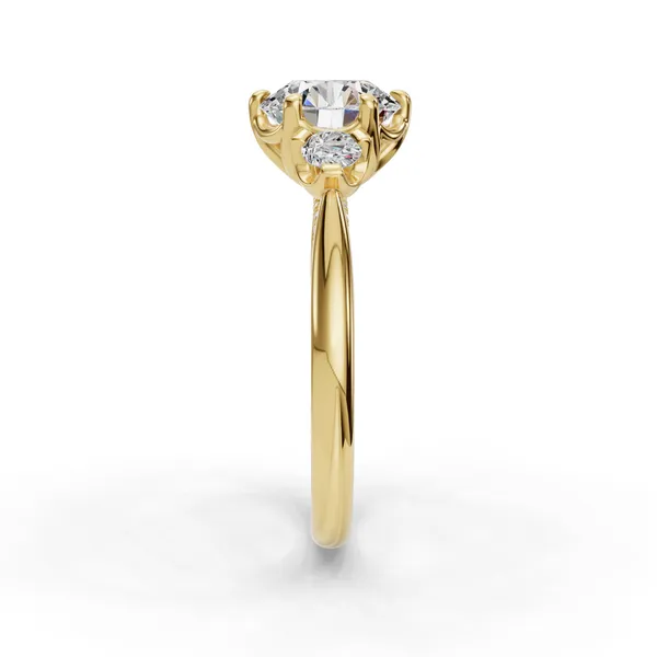 14K Yellow Gold Round Engagement Ring Setting Image 3 SVS Fine Jewelry Oceanside, NY