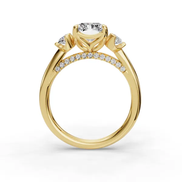 14K Yellow Gold Radiant Engagement Ring Setting Image 2 SVS Fine Jewelry Oceanside, NY