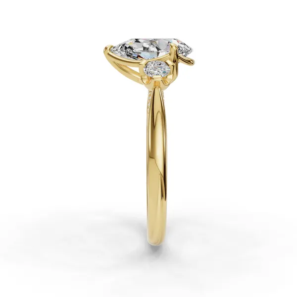 14K Yellow Gold Pear Engagement Ring Setting Image 3 SVS Fine Jewelry Oceanside, NY