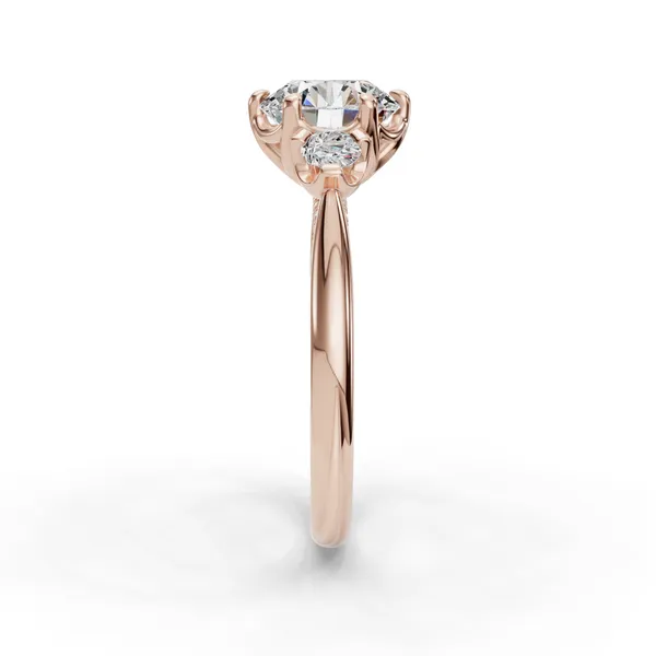 18K Rose Gold Round Engagement Ring Setting Image 3 SVS Fine Jewelry Oceanside, NY