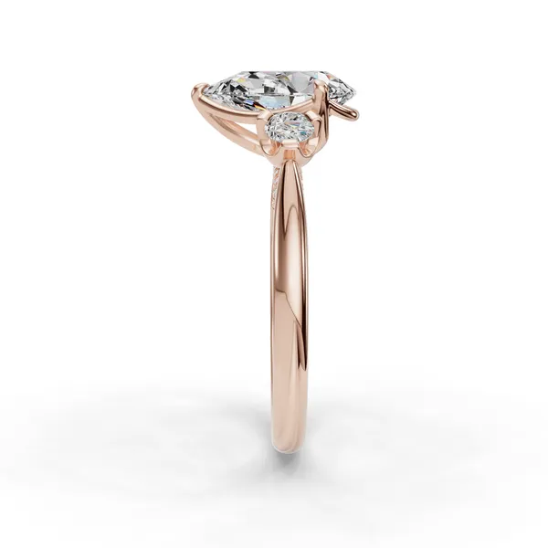 18K Rose Gold Pear Engagement Ring Setting Image 3 SVS Fine Jewelry Oceanside, NY