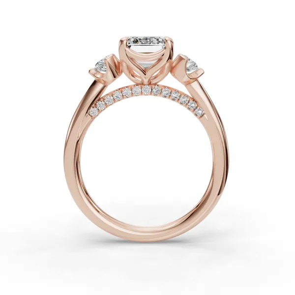 18K Rose Gold Emerald Engagement Ring Setting Image 2 SVS Fine Jewelry Oceanside, NY