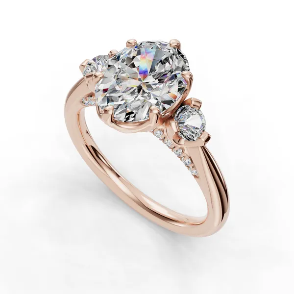 18K Rose Gold Oval Engagement Ring Setting SVS Fine Jewelry Oceanside, NY
