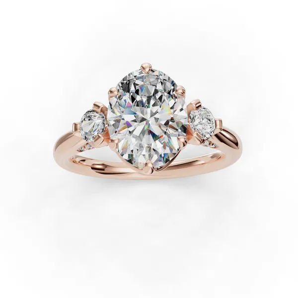 18K Rose Gold Oval Engagement Ring Setting Image 4 SVS Fine Jewelry Oceanside, NY