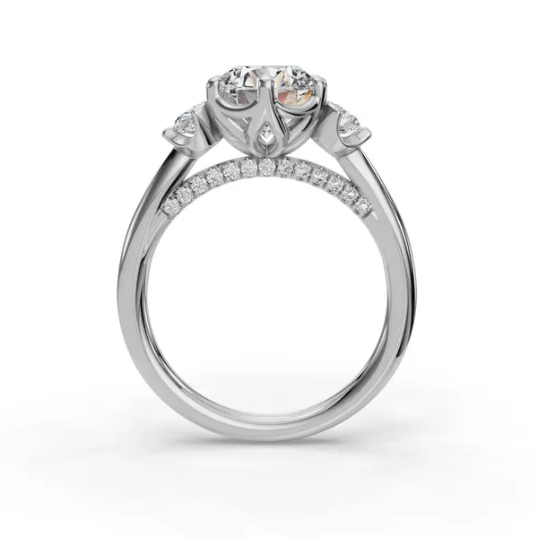 18K White Gold Round Engagement Ring Setting Image 2 SVS Fine Jewelry Oceanside, NY