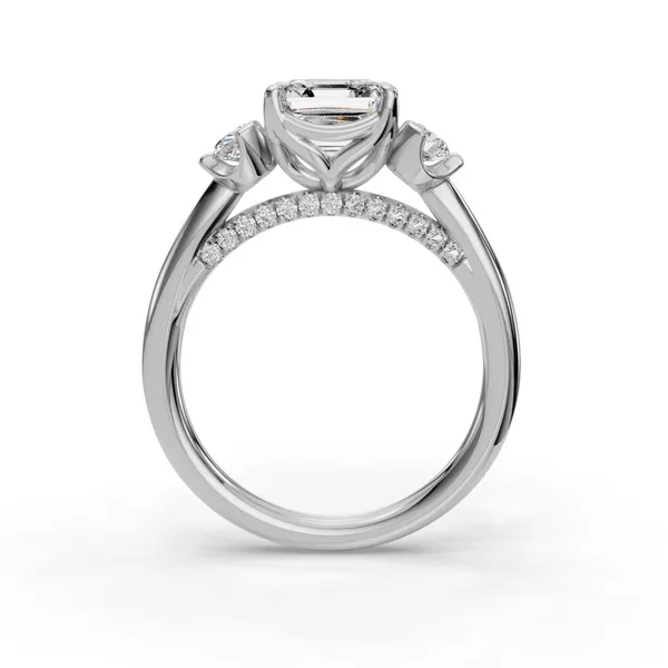 18K White Gold Asscher Engagement Ring Setting Image 2 SVS Fine Jewelry Oceanside, NY