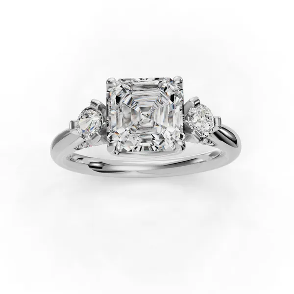 18K White Gold Asscher Engagement Ring Setting Image 4 SVS Fine Jewelry Oceanside, NY