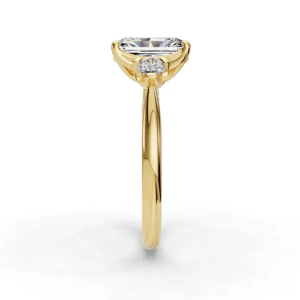 18K Yellow Gold Radiant Engagement Ring Setting Image 3 SVS Fine Jewelry Oceanside, NY